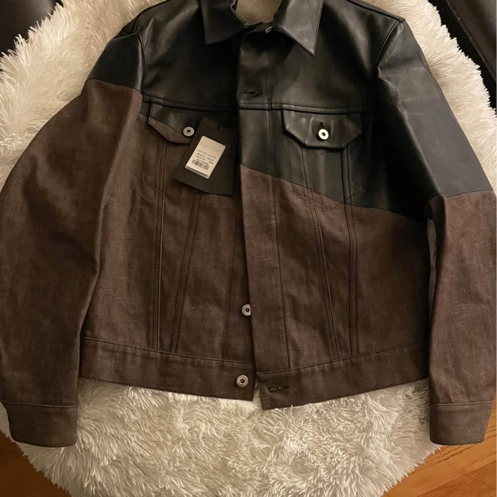 Bottega Veneta Black and Brown Lightweight Shirt Jacket